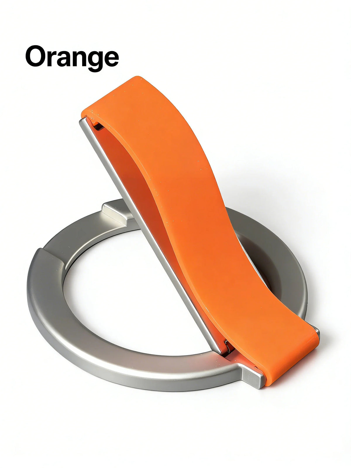 2025 innovative design aluminum alloy magnetic mobile phone ring holder, 360° rotation, 120° swing, suitable for iPhone 12+ Vue Orange