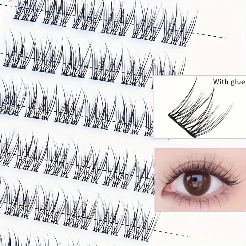 Self-Adhesive Eyelashes - No Glue Needed, C-Curl, Japanese-Korean Beauty Series for Everyday &Special Events-Beginner-Friendly Vue