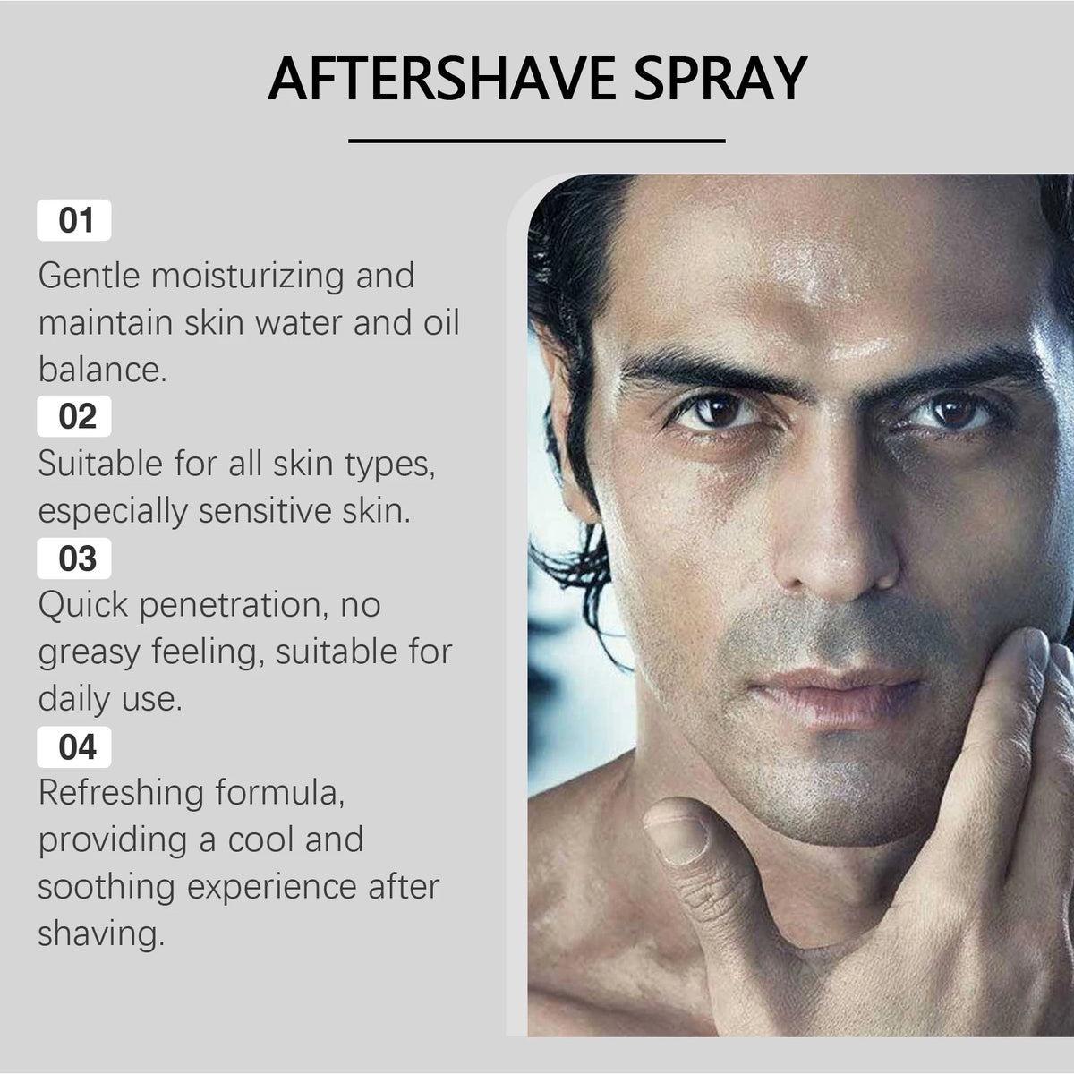 Men's After Shave Fragrance Spray, Mild Cleansing, Nourishing & Hydrating Refreshing Soothing Calming Beard Essence Spray Vue