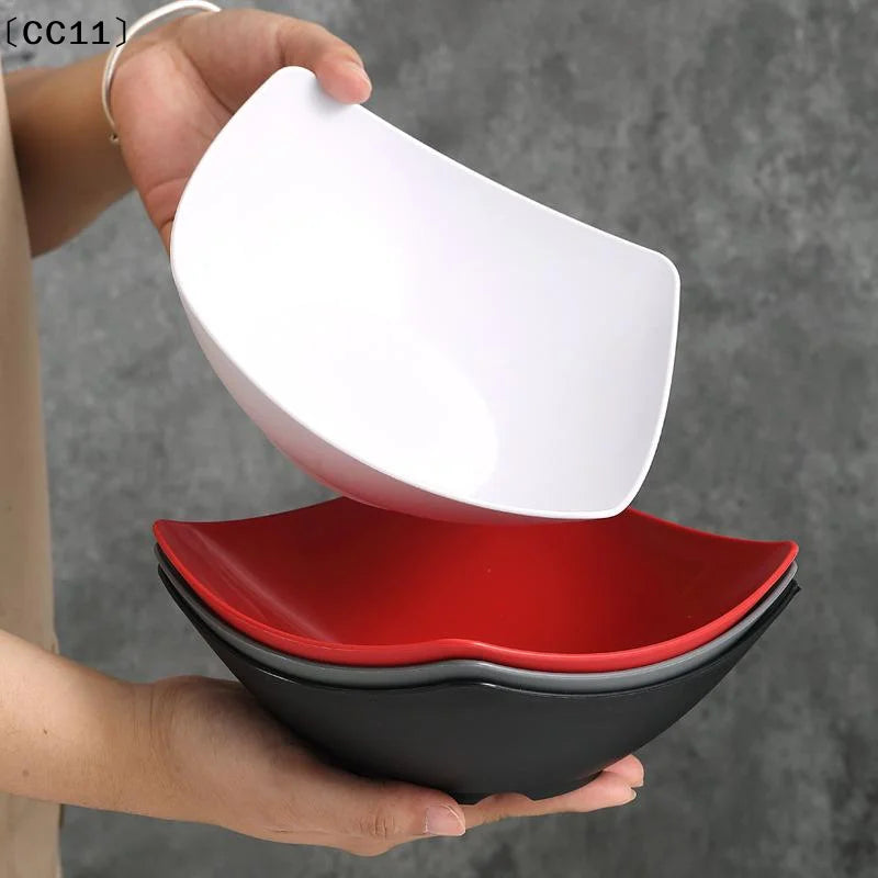 4 Pcs Plastic Salad Mixing Bowls Premium Quality Multipurpose Bowls For Fruit Vegetable Snacks Breakfast Restaurant Cafe〔CC11〕 Vue