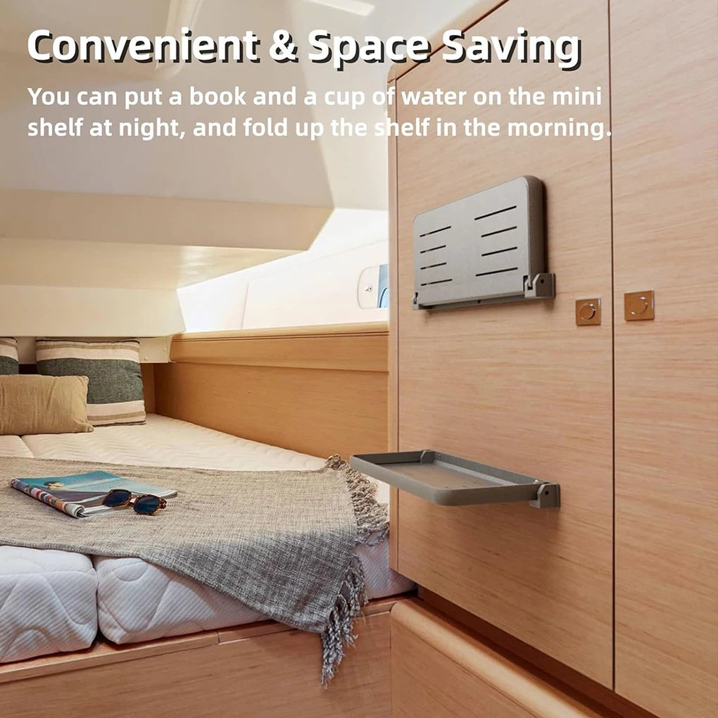 RV Foldable Aluminum Wall Shelf – Space-Saving Floating Rack Foldable Wall Shelf Vue