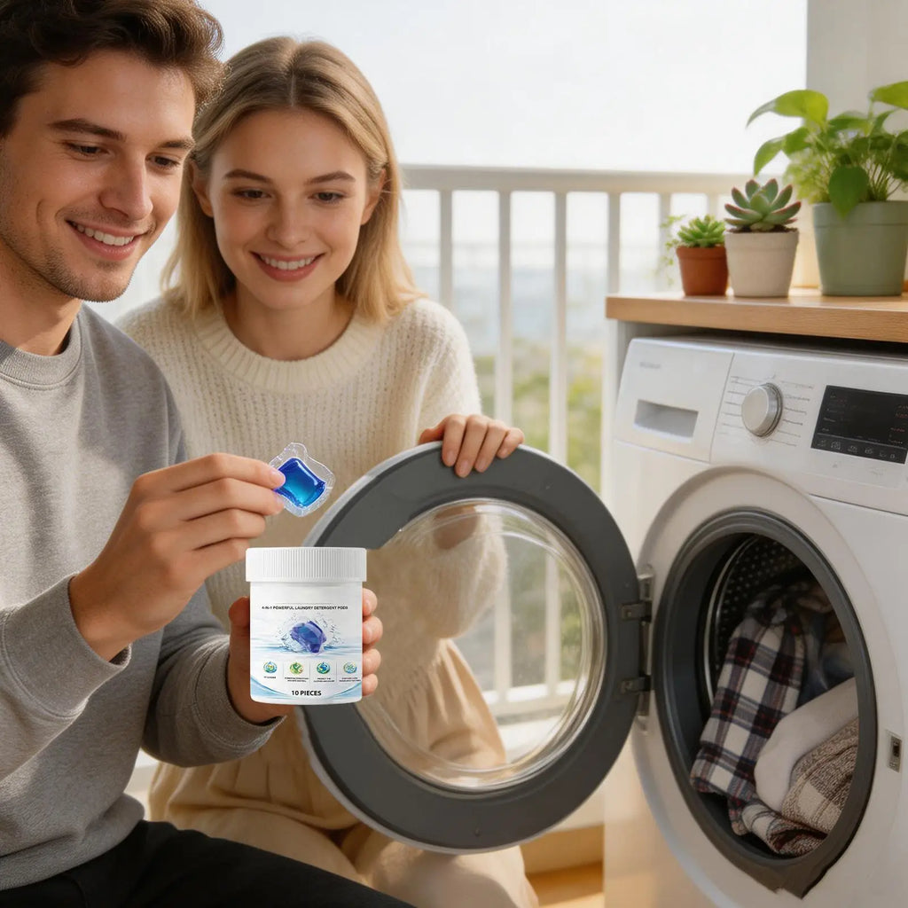 4in1 Laundry Stain Remover Pods, Portable Washing Machine Detergent Pacs, Multi-Use Cleaning Pods for Home Travel Business Trip Vue