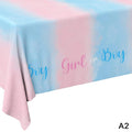 Gender Reveal Tablecloth Pink Blue Rectangular Plastic Table Cover