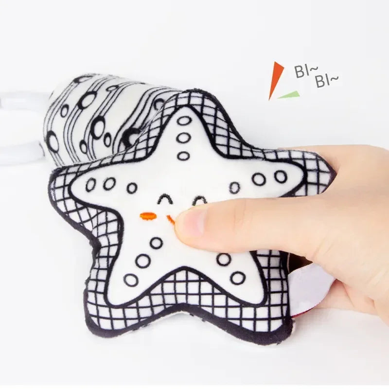 vvocciNew Baby Animal Rattles Bed Stroller Bell Toys Newborn Grab Ability Training Dolls Educational Plush Infant Toy 0-12 Month Vue