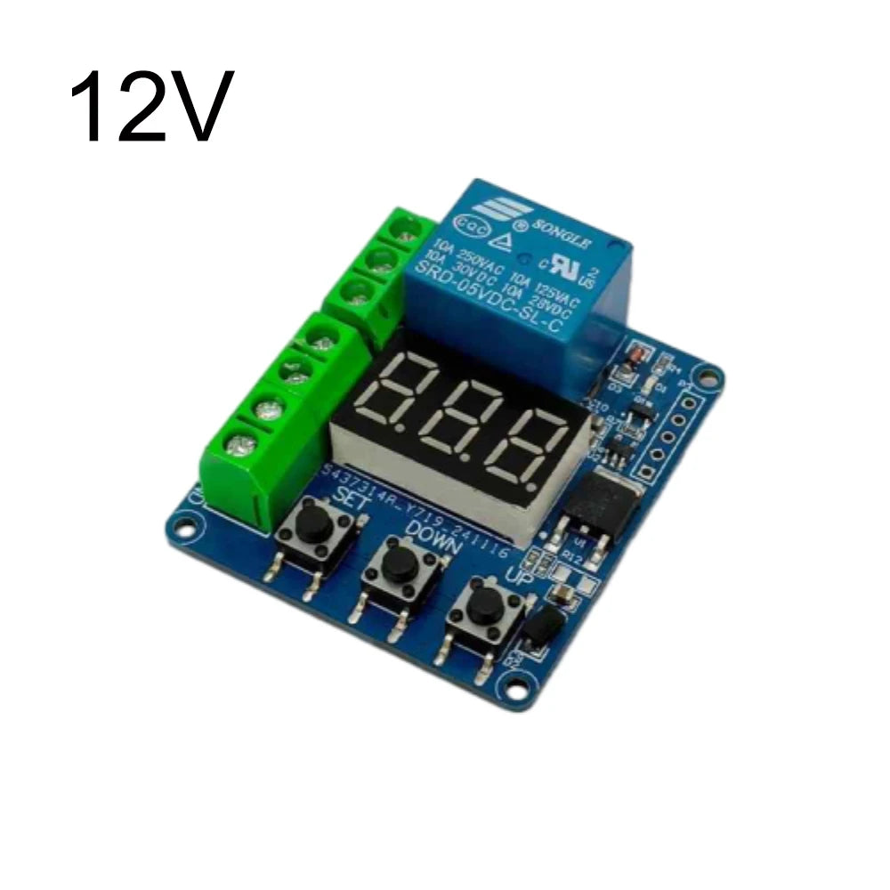 5V/12V 5A Overcurrent Protection Relay Board AC Current Measurement Detector Overload Protection Relay with Digital Tube Display Vue 12V