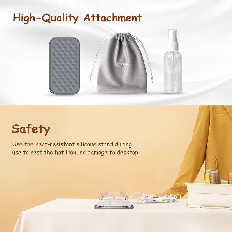 150W Handheld Travel Iron 120V/220V Lightweight Dry Iron 30S Heat Press Machine Non-steam Clothes Irons For Home and Travel Vue