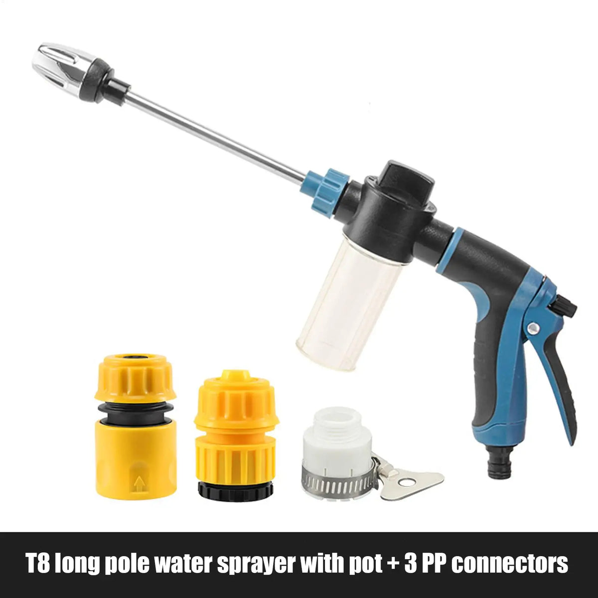 Adjustable High Pressure Foam Car Wash Sprayer, Multi-Port Telescopic Garden Hose for Auto Detailing Truck Boat Patio Garage Vue