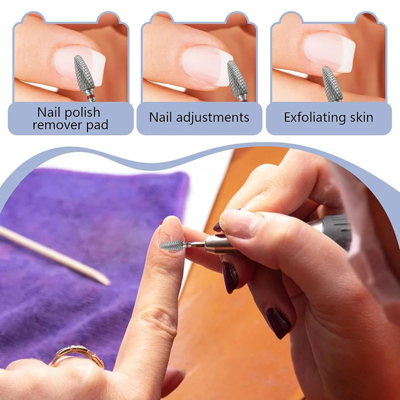 Professional 2PCS Nail Drill Bits Kit Nail Polishing Head Skin Remover Acrylic Gel Nail Cleaners For Cuticle Dead Skin Care Vue