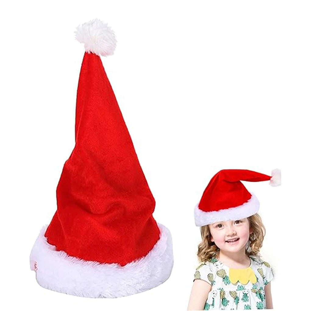 Dancing Santa Hat – Battery-Powered Singing & Swinging Xmas Hat Novelty Holiday Hat Vue