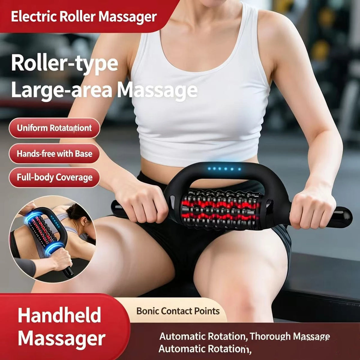Electric Roller Massage Impactor Deep Tissue Red Light Heat Rechargeable Muscle Relaxer Vue Default Title