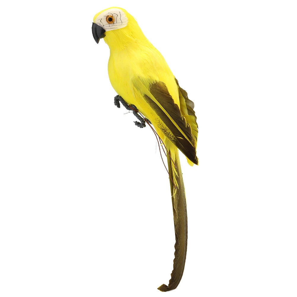 Artificial Simulation Foam Bird Creative Foam Feather Artificial Parrot Home Ornament Imitation Bird Model for Wedding Decor Vue Yellow