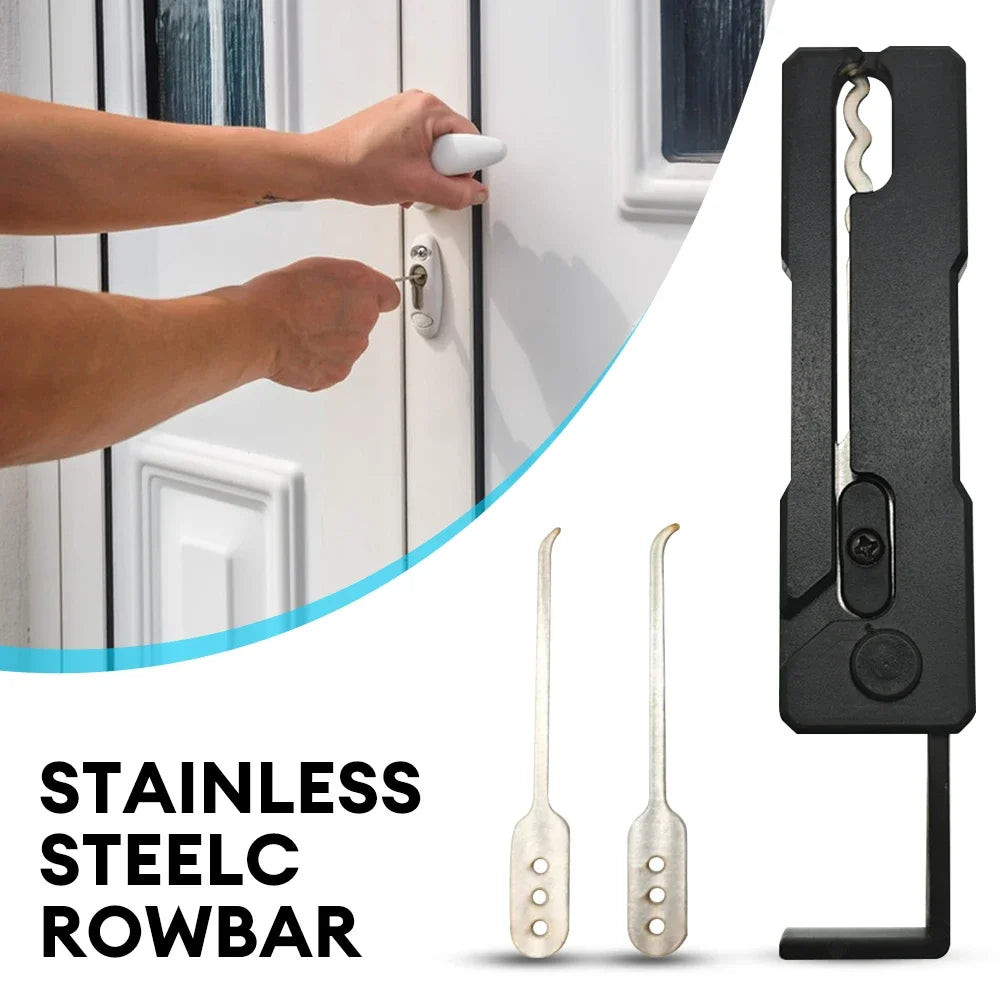 Stainless Steel Crowbar Multi-Tool Quick Flip Grav Pick Stainless Steel Durable Door Open Keys Hands-on Rake Lock Pick Set Vue