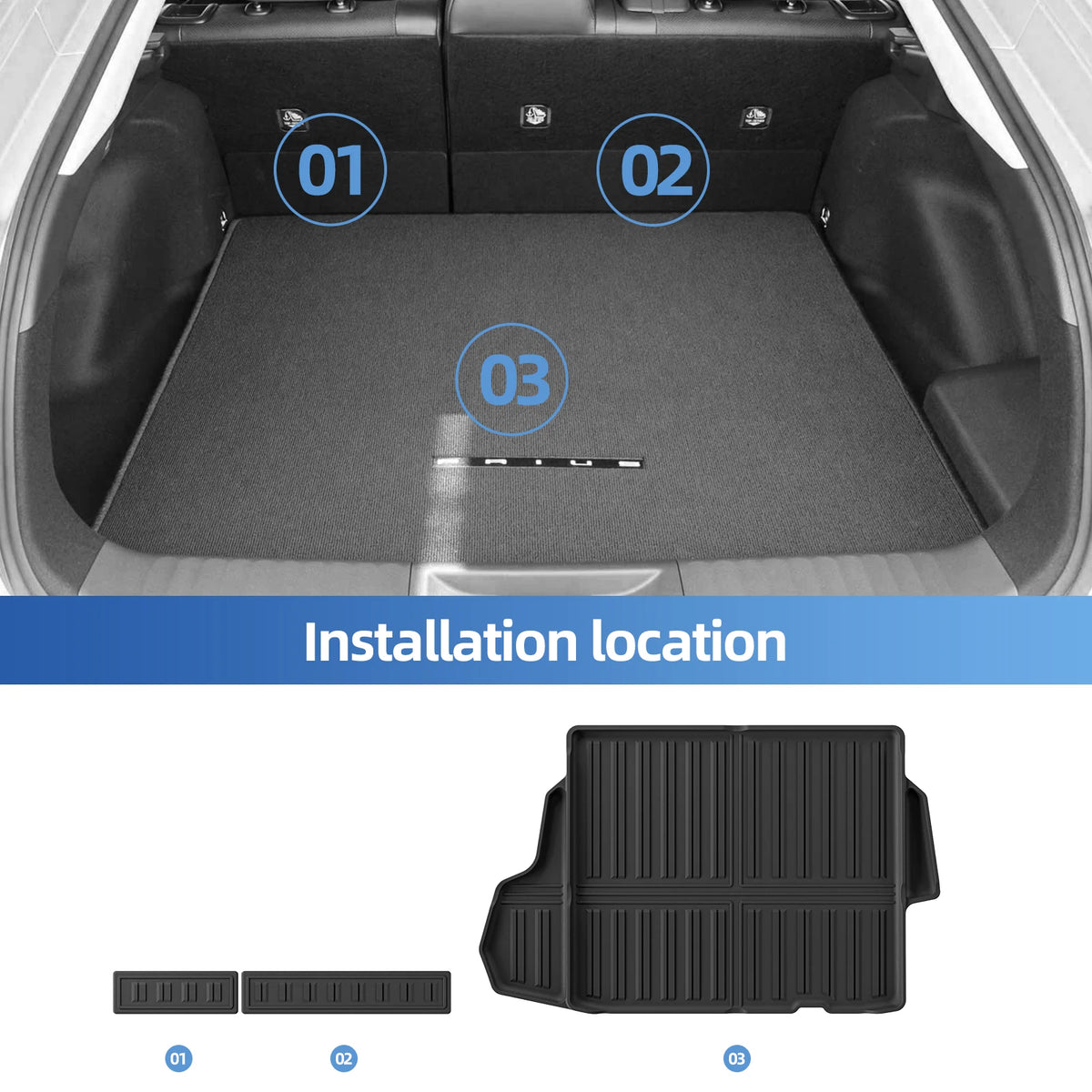Smabee for Toyota Prius 5th Gen XW60 60 Series 2023-2026 (not fit Prime) Car Floor Mats Trunk Pad TPE 3D Foot Mat Accessories Vue