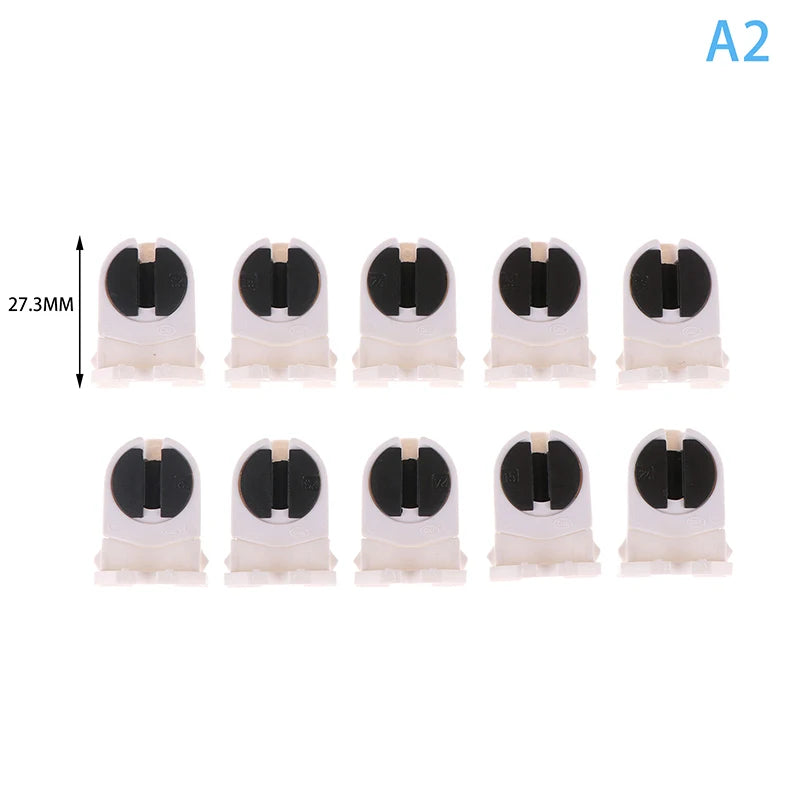 10Pcs Home T5 Light Holder G5 Base Non-Shunted Heat-Resistant Lamp Socket AC500V 2A For LED Fluorescent Light Tube Holder Vue A2