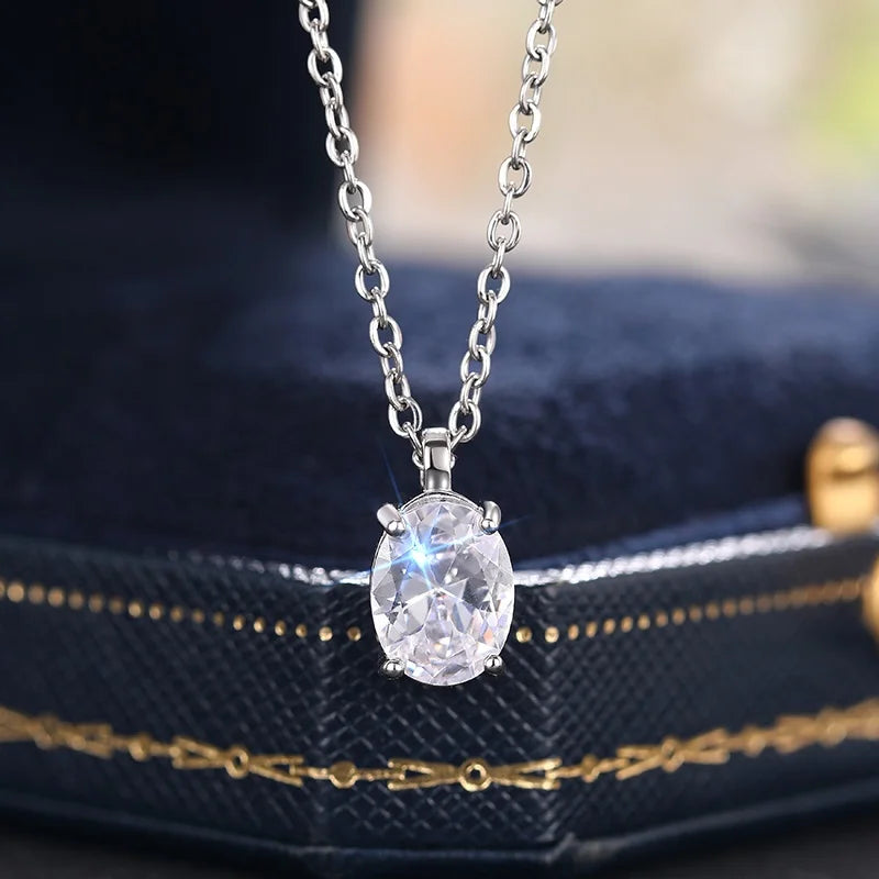 Huitan Minimalist CZ Pendant Necklace | Sparkling Women's Jewelry Pendant Necklace Vue