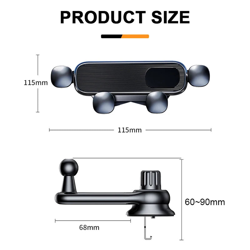 SEAMETAL Air Vent Car Phone Holder Horizontal Vertical Telescopic Air Outlet Hook Phone Mount Stable Fixed Cellphone Navigation Vue