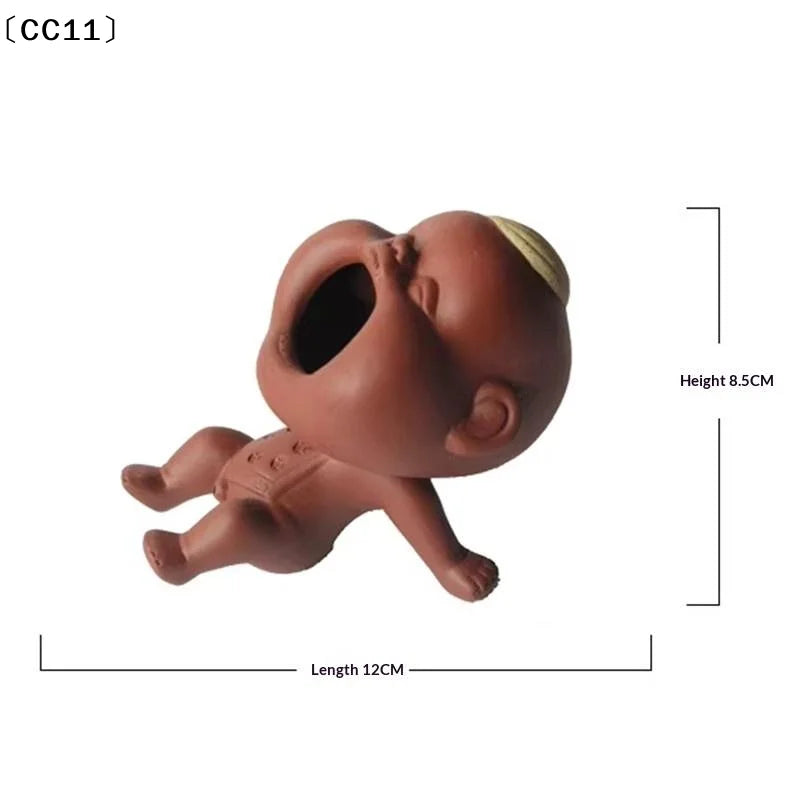 Cute Purple Sand Urine Boy Tea Pet Household Can Raise Tea Table Ornaments Fun Peeing Doll Tea Toy Set Accessories〔CC11〕 Vue