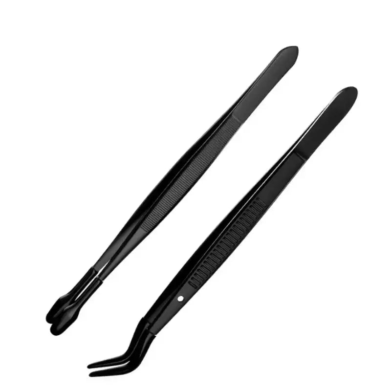 2/3/5Pcs Tweezers With Rubber Tips Stamp Clip False Eyelash Tweezers Rubber PVC Flat Tip Bent Tip Tweezers Clamping Tool Vue