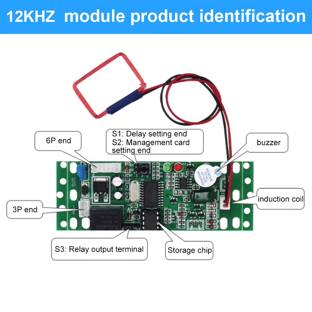 Access Control Building Intercom System Attendance DC 12V 125Khz 13.56MHz Embedded Module ID/IC Card Reader For Parking Vue
