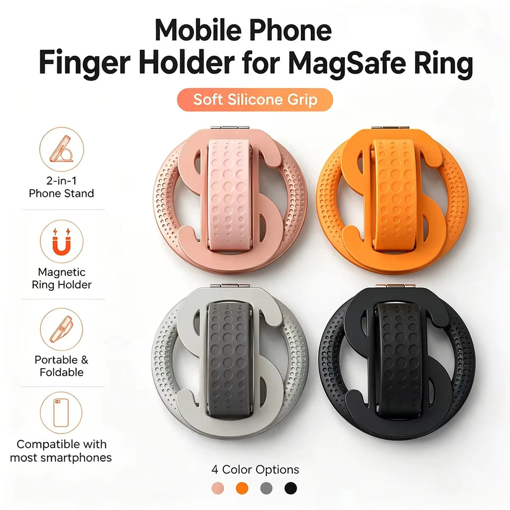 Magnetic Ring iPhone Holder For MagSafe Grip Simplicity Rotation for Phone Foldable Bracket Vue