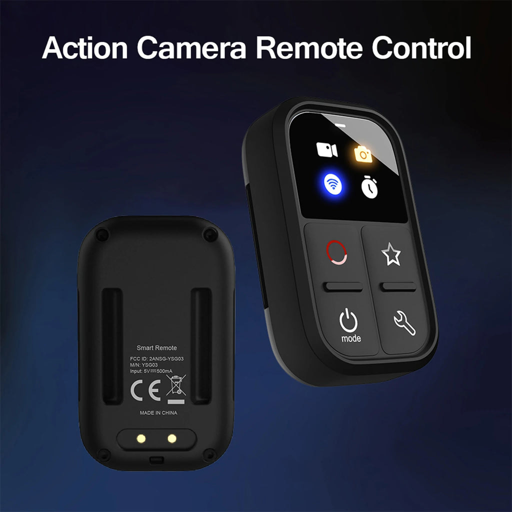 Wireless Smart Remote Control Replacement for GoPro Hero 12/11/10/9/8/Max LED Colorful Screen Built-in Battery 50M Control Vue