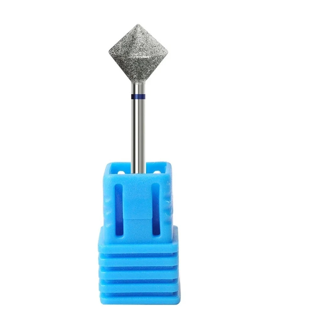 1Pcs Diamond Nail Drill Bits 3/32" Rotary Cuticle Burr Milling Cutters Electric Manicure Pedicure File Nail Machine Accessories Vue Blue