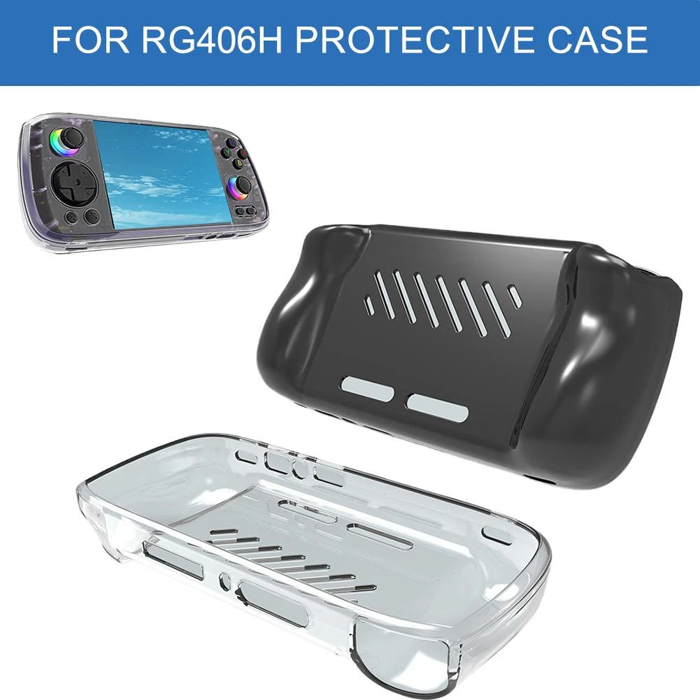 Hot-TPU Soft Shell Protective Case For ANBERNIC RG 406H Handheld Game Console, Anti-Drop And Wear-Resistant, Transparent White Vue