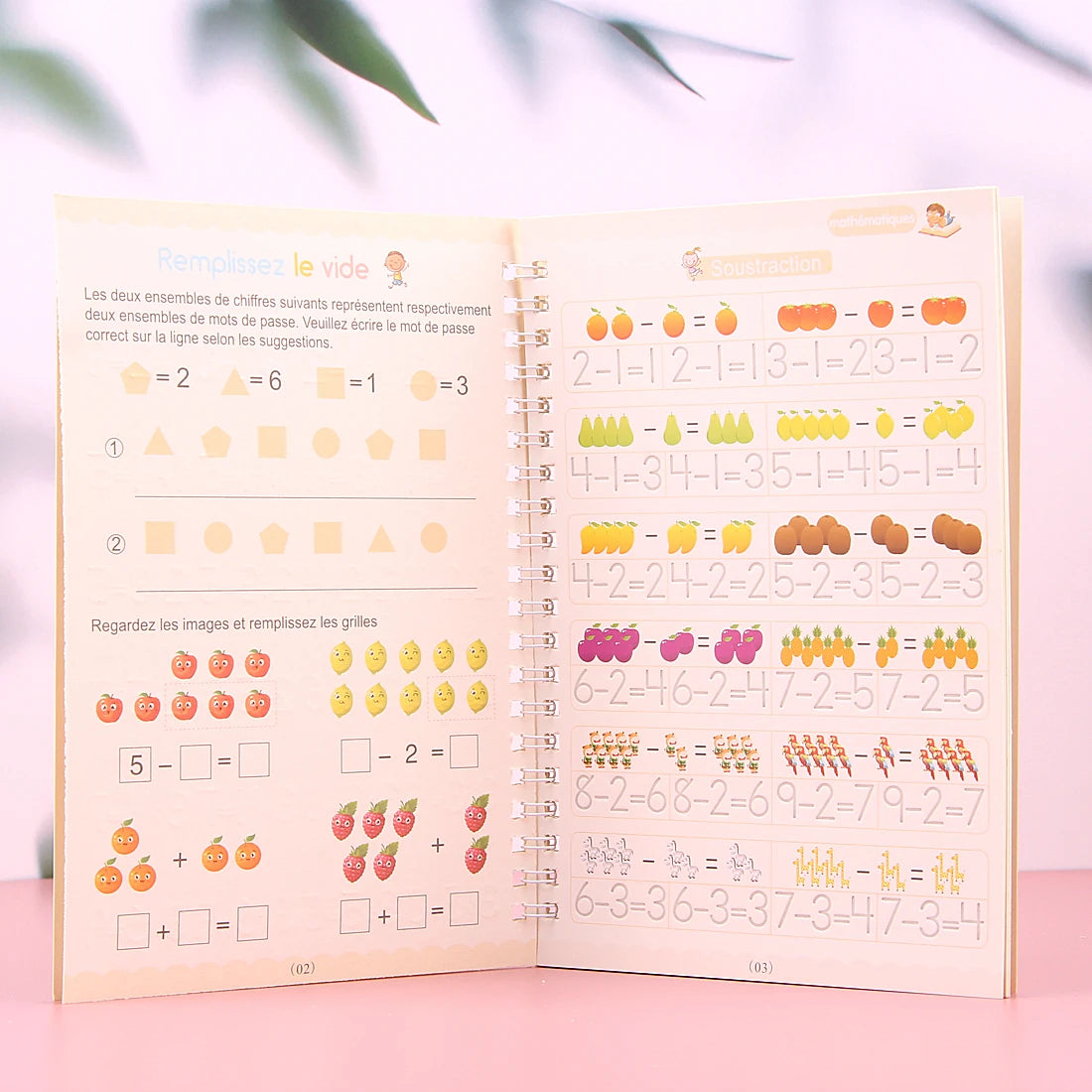 French Copybooks Kids Number Drawing Math With Practice Reusable Magical Pen Free Wiping Children Handwriting Early Learn Book Vue