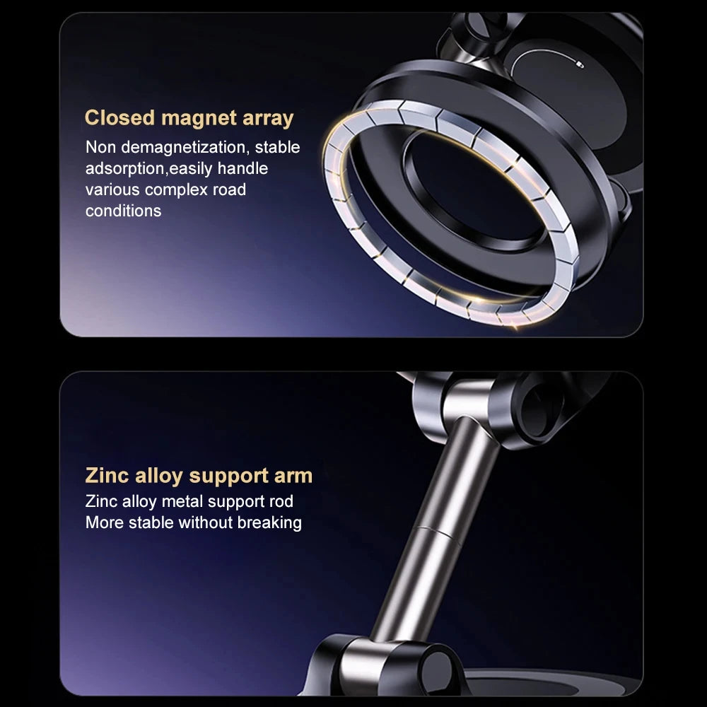 360° Rotation Car Dashboard Holder Magnetic Suction Cup Holder Foldable Kitchen Lazy Phone Bracket For iPhone Android Smartphone Vue