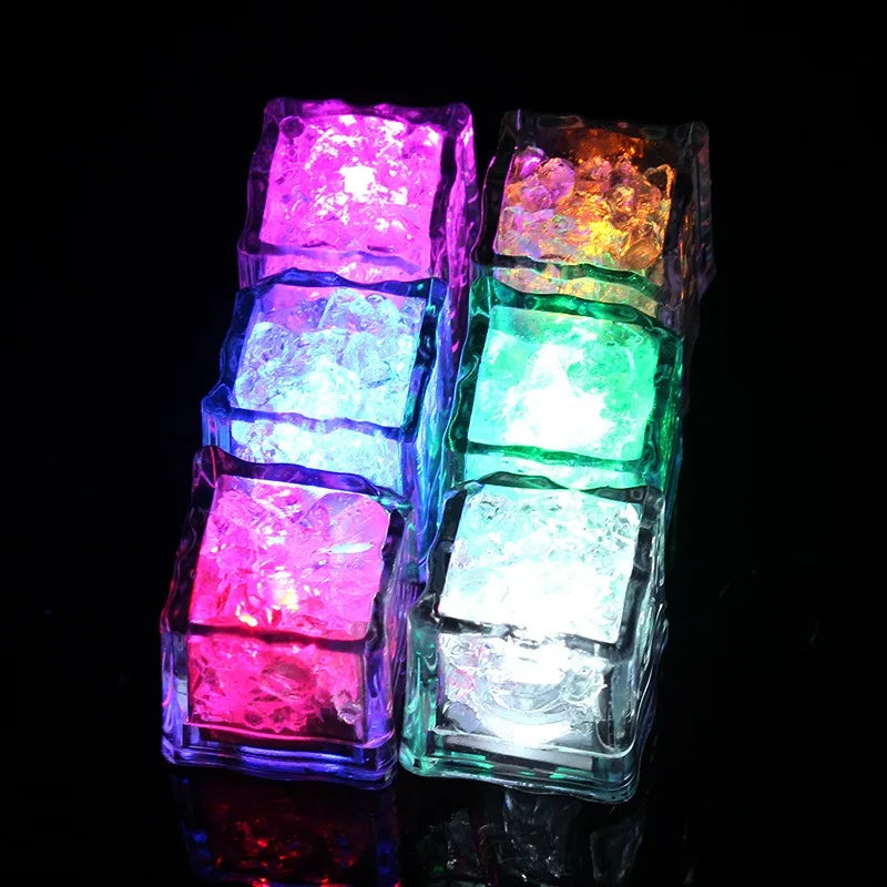 Reusable LED Light-Up Ice Cubes with Color-Changing Modes Waterproof Flashing for Drinks Parties Bars and Home Decor Vue