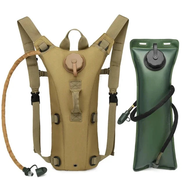 Waterproof Tactical Hydration Backpack with 3L Bladder Outdoor Sport Water Bag Backpacks For Running Cycling Tourism and Camping Vue khaki