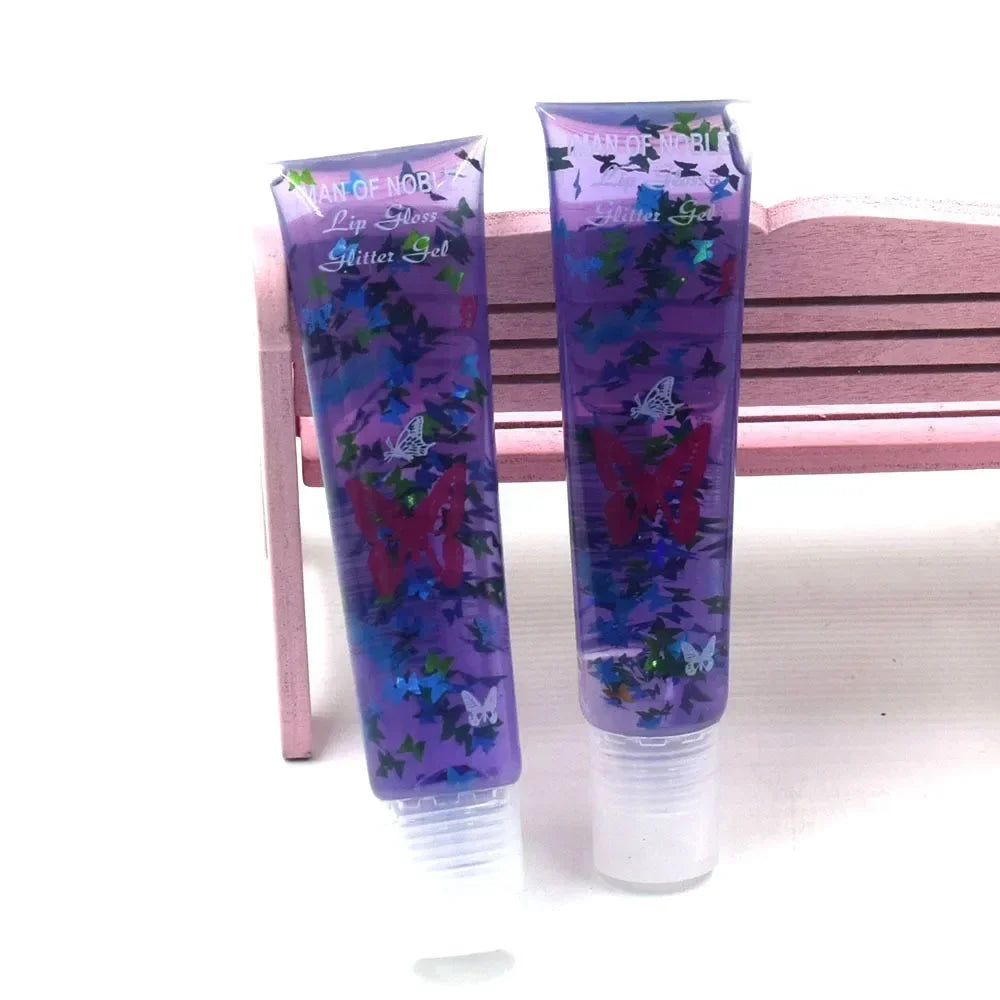 Sequins Lip Oil Jelly Fruit Lip Gloss Plumping Lip Balm Fades Lip-Lines Moisturizer Shiny Natural Plant Anti-Cracking Care Vue
