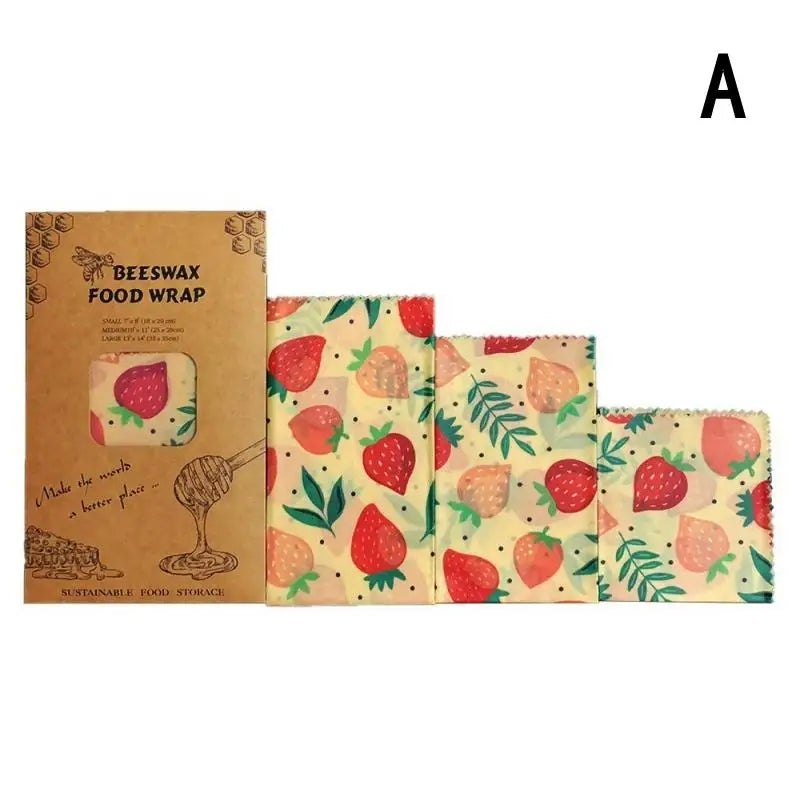 〔CC11〕Beeswax Food Wrap Eco Friendly Wrap Replacement Organic Natural Bees Wax Reusable Mixed Pattern Beeswax Wraps Bowl Cover Vue A