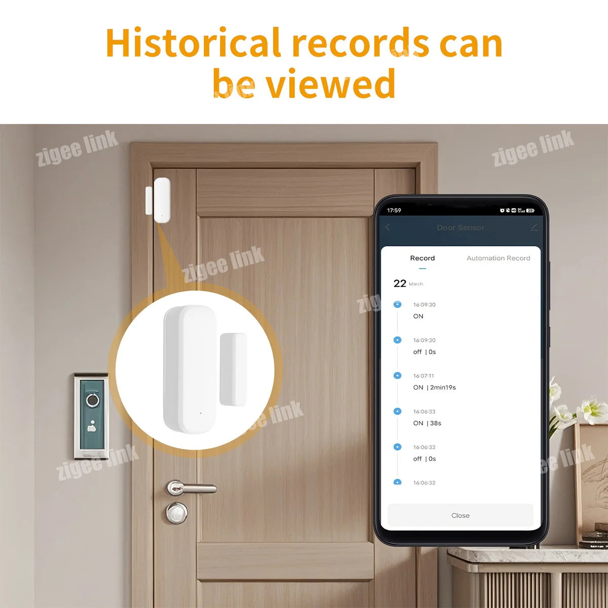 Tuya Zigbee 3.0 Smart Door Sensor Window Magnetic Sensor Wireless Door Alarm Detector Smart Home Security System Vue