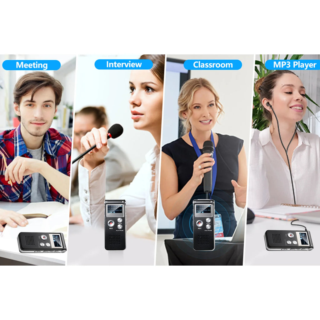 Digital Voice Recorder Voice Activated Recorder Mini Voice Recorder Upgraded Small Audio Recorder with MP3&USB for Lectures Vue