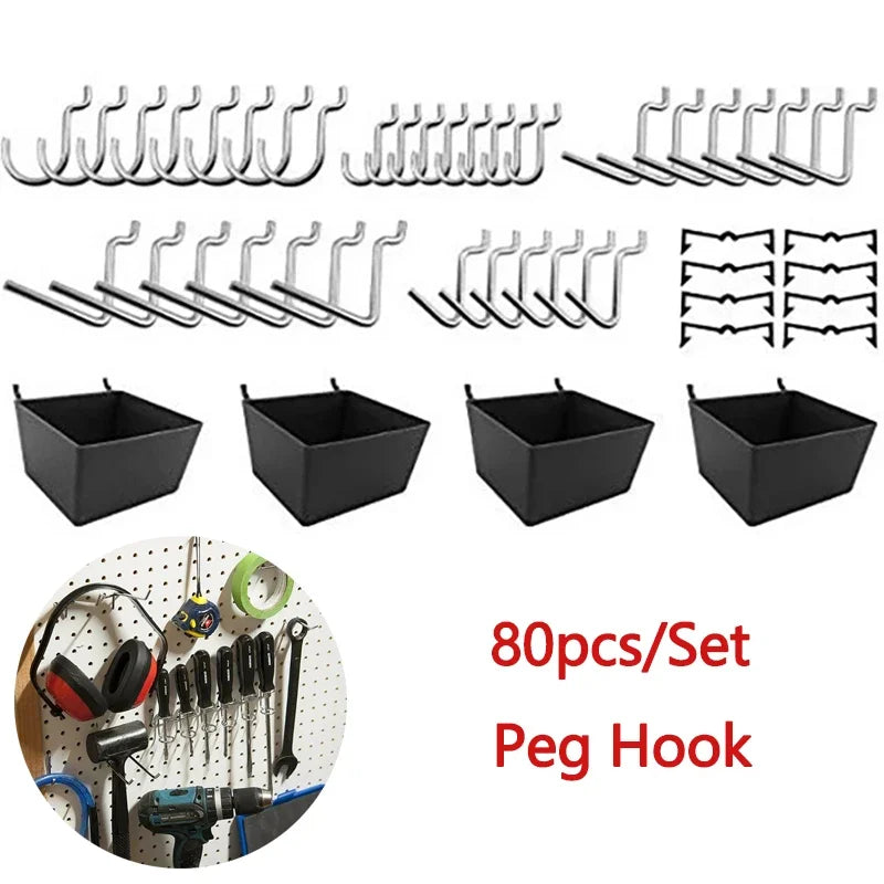 80-Piece Pegboard Hook Set – Garage & Workshop Organizer Pegboard Hook Set Vue