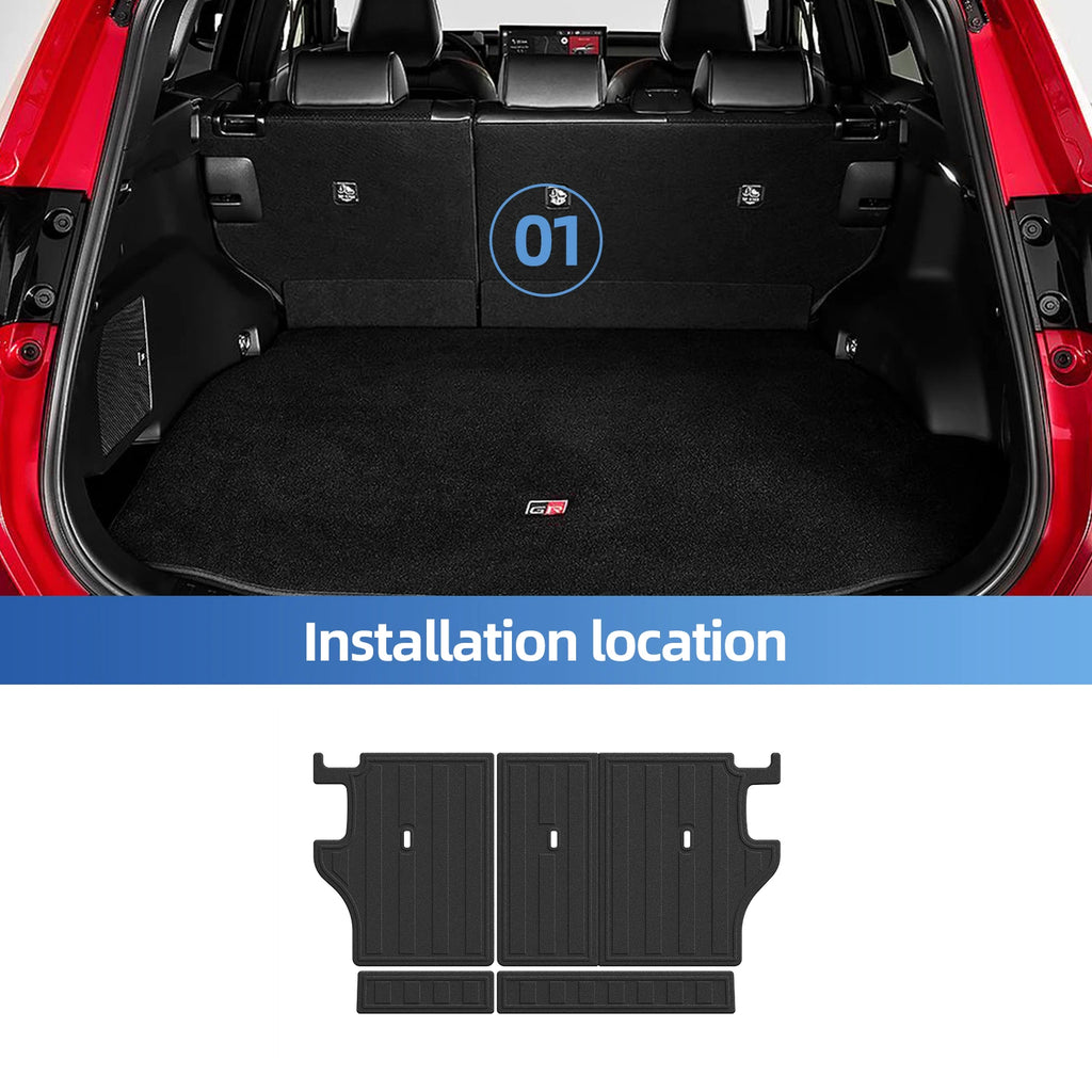 Smabee Left Drive for Toyota RAV4 Hybrid 2026 Car Floor Mats Cargo Trunk Pad TPE 3D Waterproof All Weather Accessories Black Vue