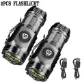 Mini USB-C Rechargeable LED Flashlight – 300 Lm Pocket Torch Rechargeable Flashlight Vue 2PCS