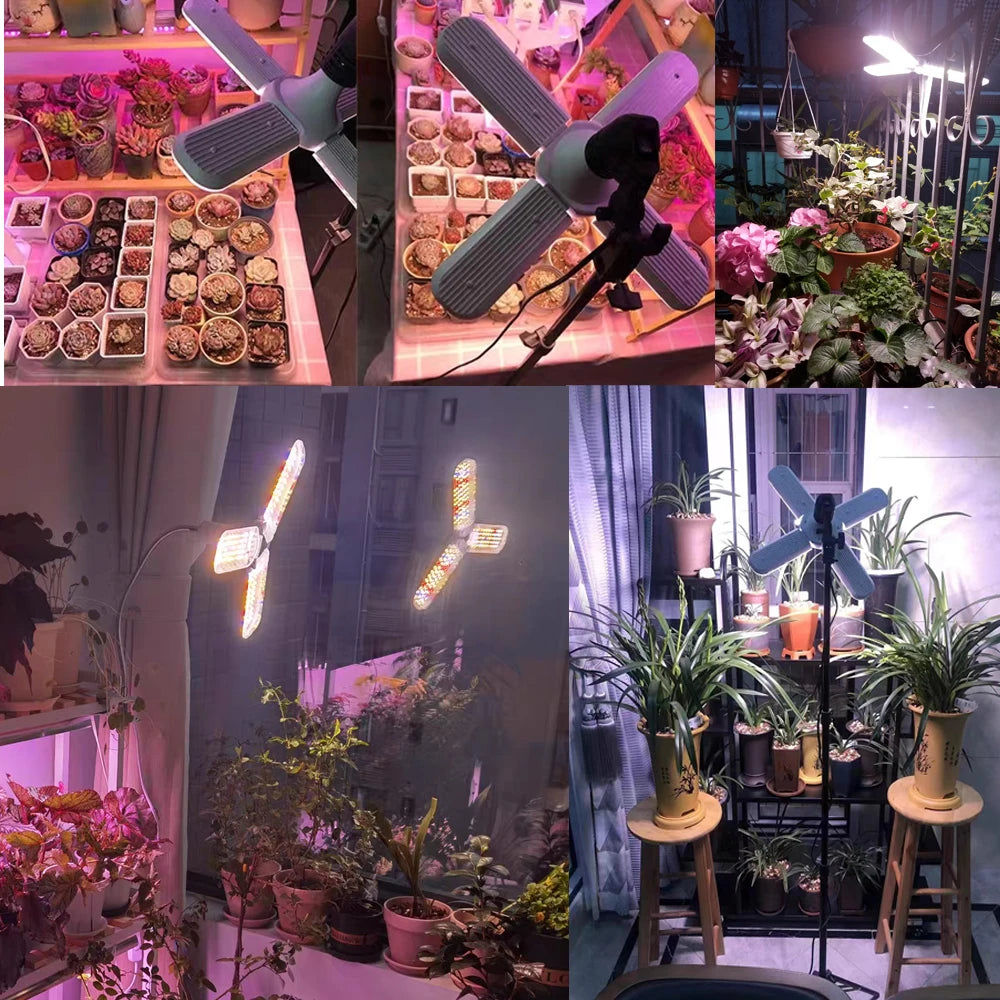 24W 36W 48W Foldable LED Grow Light Full Spectrum E27 Plant Growing Light Phytolamp Bulb For Indoor Plants Flower Seedling Vue