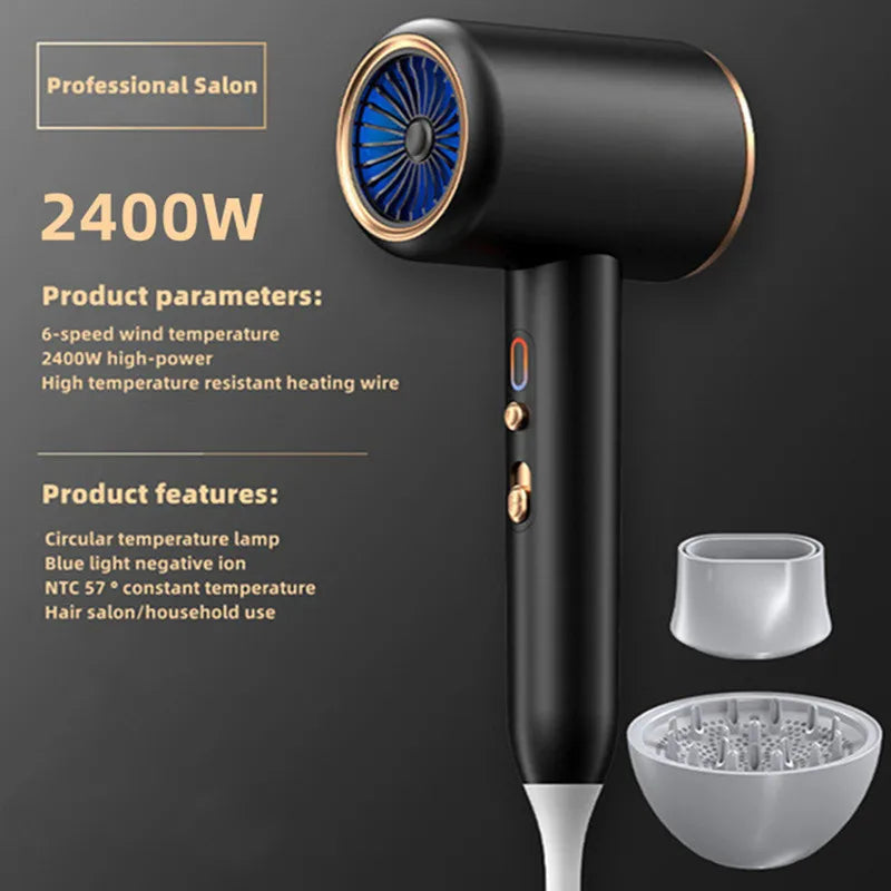 XMSJ 2400W Negative Ion Hair Dryer with Diffuser | Salon-Grade Negative Ion Hair Dryer Vue