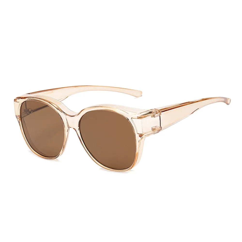 Fashion UV Protection Driving Sunglasses Round Frame Y2K Wear Over