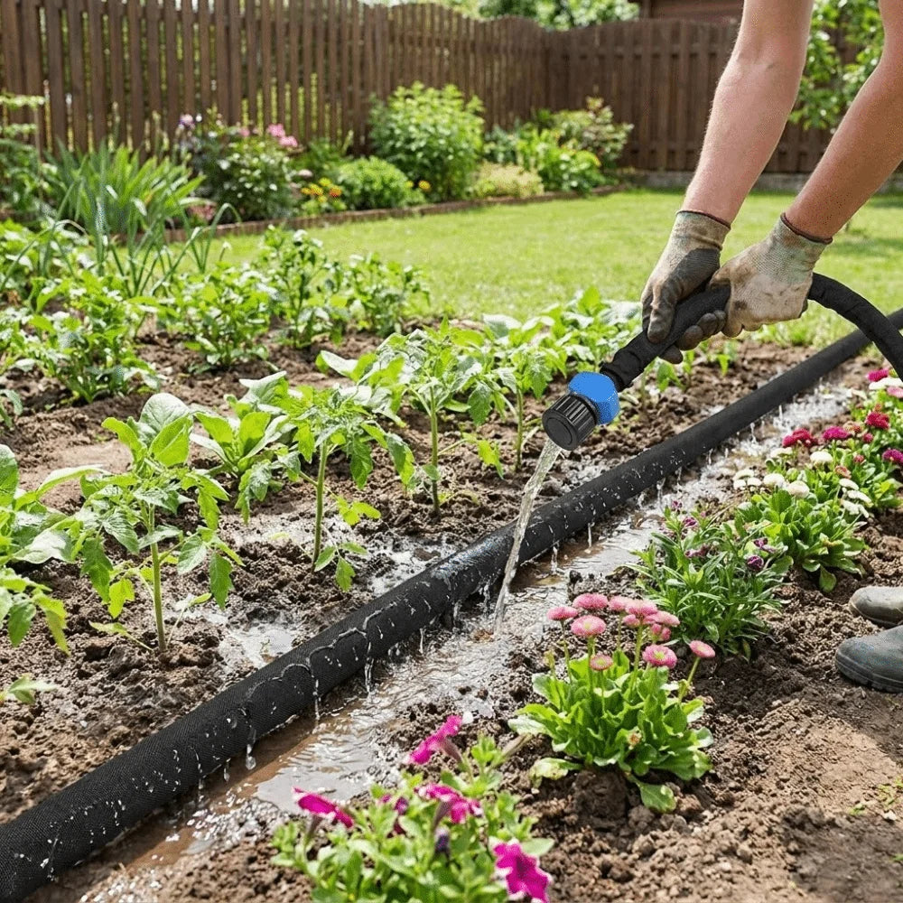 Thickened Flat Porous Seeping Hose Uniform Infiltration Efficient Micro Drip Irrigation Water-saving Drip Irrigation Tape Vue