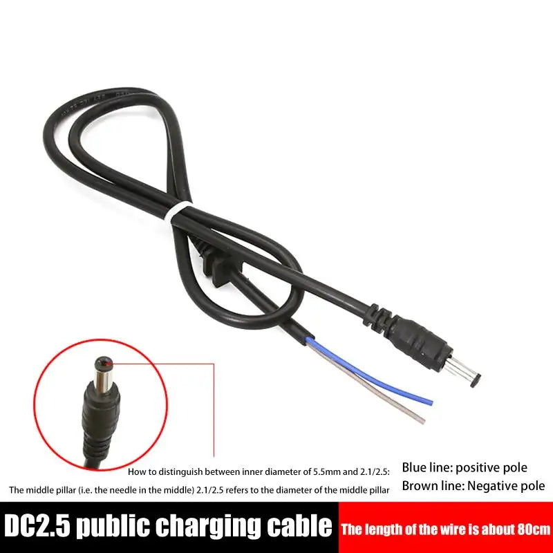Electric Bike Charging Plug DC2.1 2.5 for 36V 48V Li ion Battery Round Shape Quick Attach Combo for Cycling Enthusiasts Vue DC25 male
