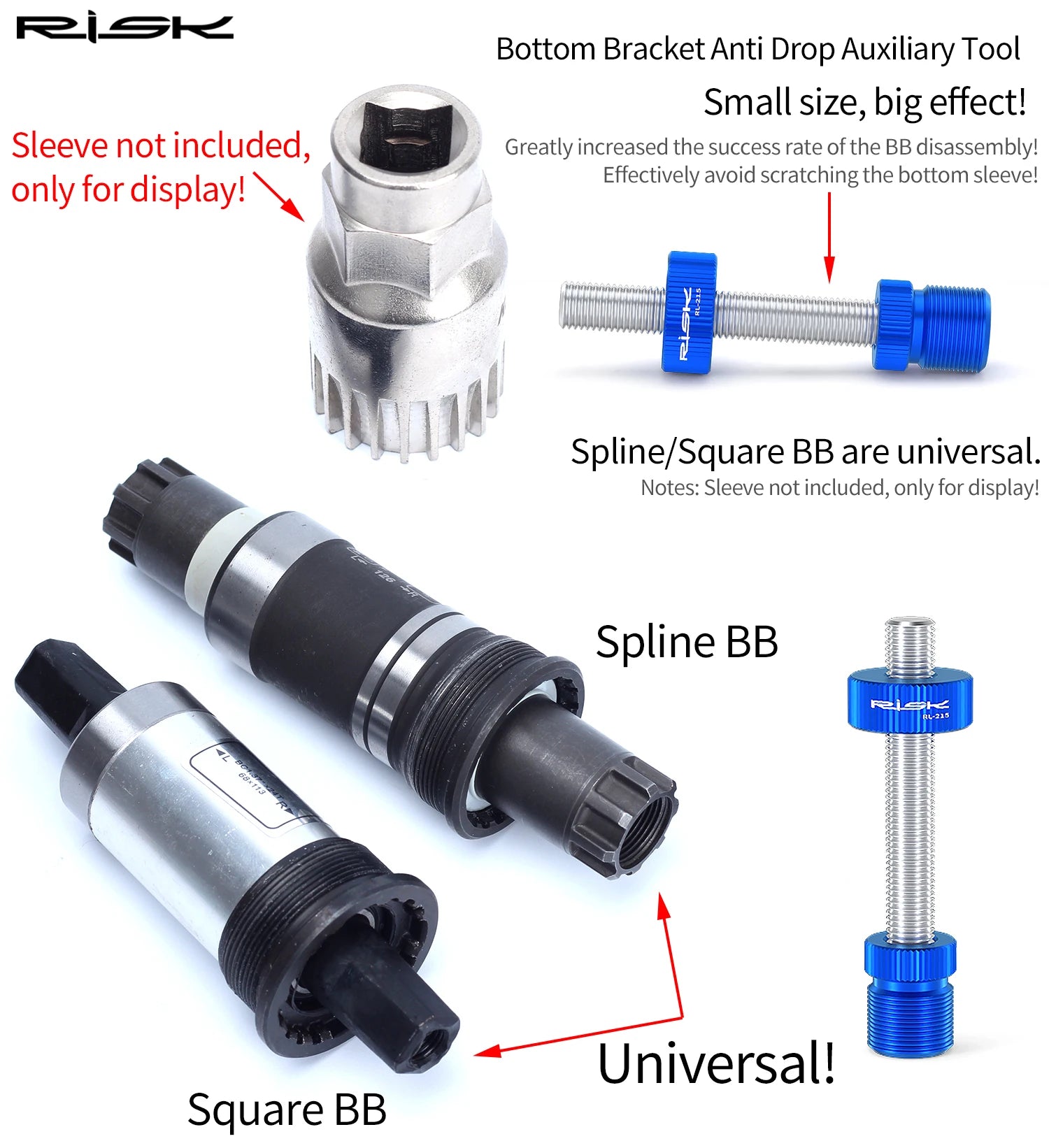 RISK RL215PRO Bike Bicycle Square Spline Axis BB Bottom Bracket Anti