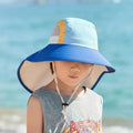 Neck Flap Sun Hat Polyester Strap Wide Brim Beach Hats UV Protection