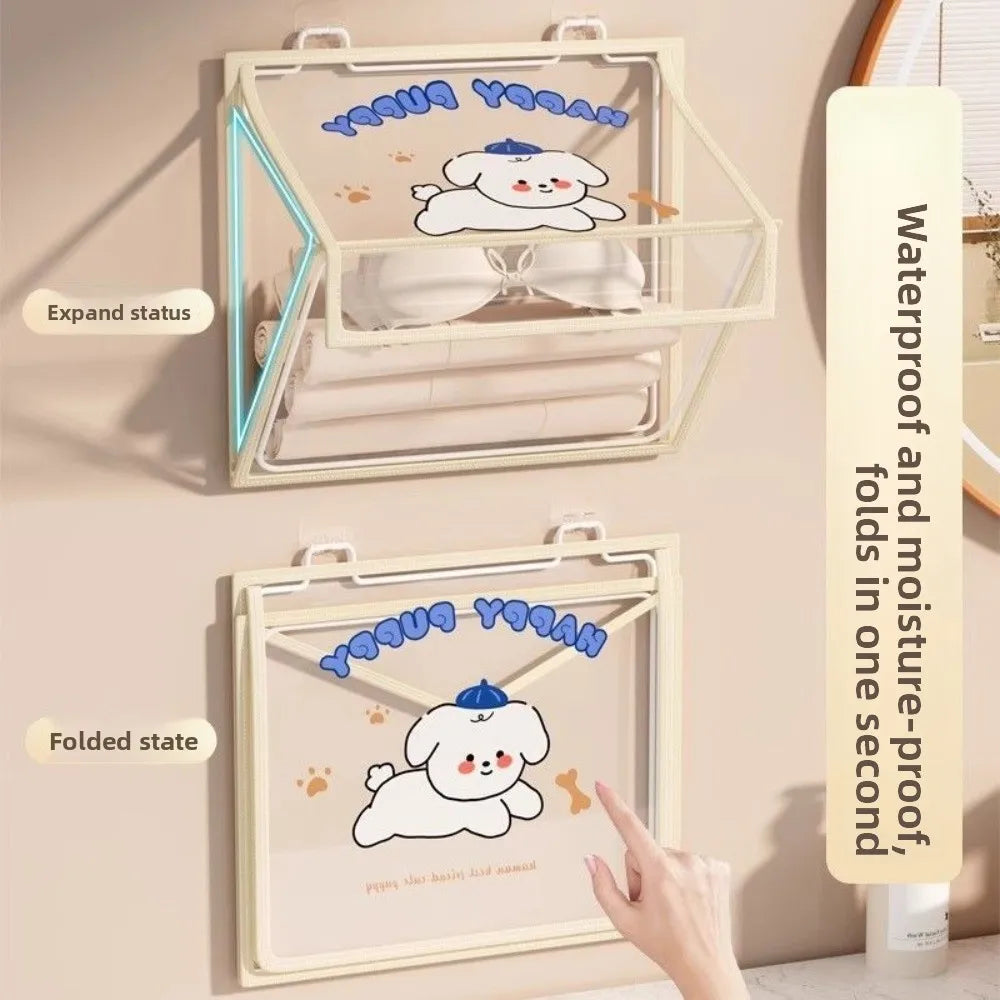 Portable Waterproof Bathroom Storage Bag Moisture-proof Transparent Clothes Change Bag Plastic Folding Folding Storage Bag Home Vue