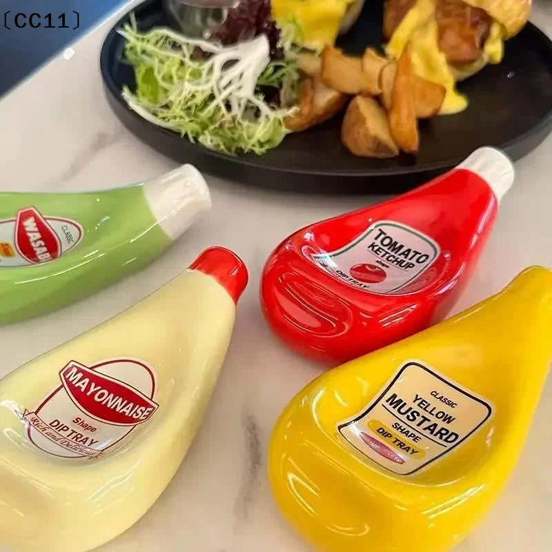 Sauce Dipping Bowls Creative Ketchup Mustard Mayonnaise Wasabi Dipping Dishes Mini Sauce Plates For Sushi Dumplings Snacks〔CC11〕 Vue