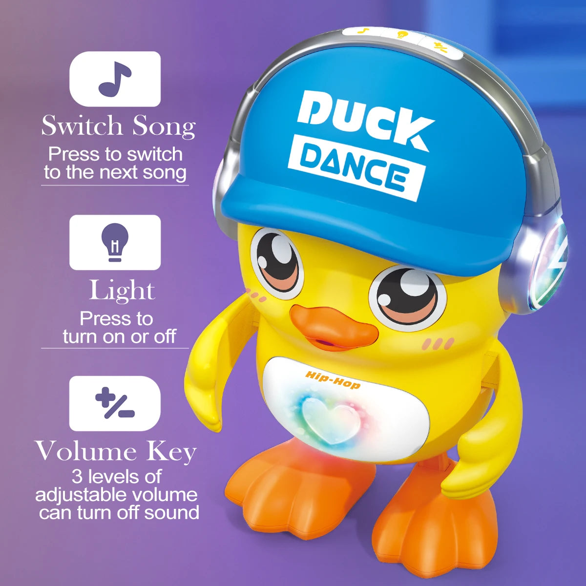 Cute Animals Electronic Toy, Owl Duck Pet with Music Light Dancing Adjustable Volume Moving Robot Mode for Children Vue