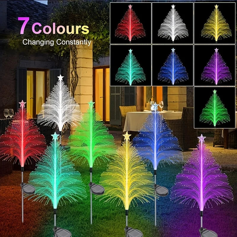 Solar Powered Fiber Optic Jellyfish LED Stake Lights, Color Changing Lights for Outdoor Patio Flower Bed Holiday Party Decor Vue