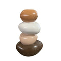 Resin Stacking Stone Flower Vase Smooth Good Luck Stacked Pebble Plant Bottle Anti-tip Aesthetic Sculpture Vue Brown